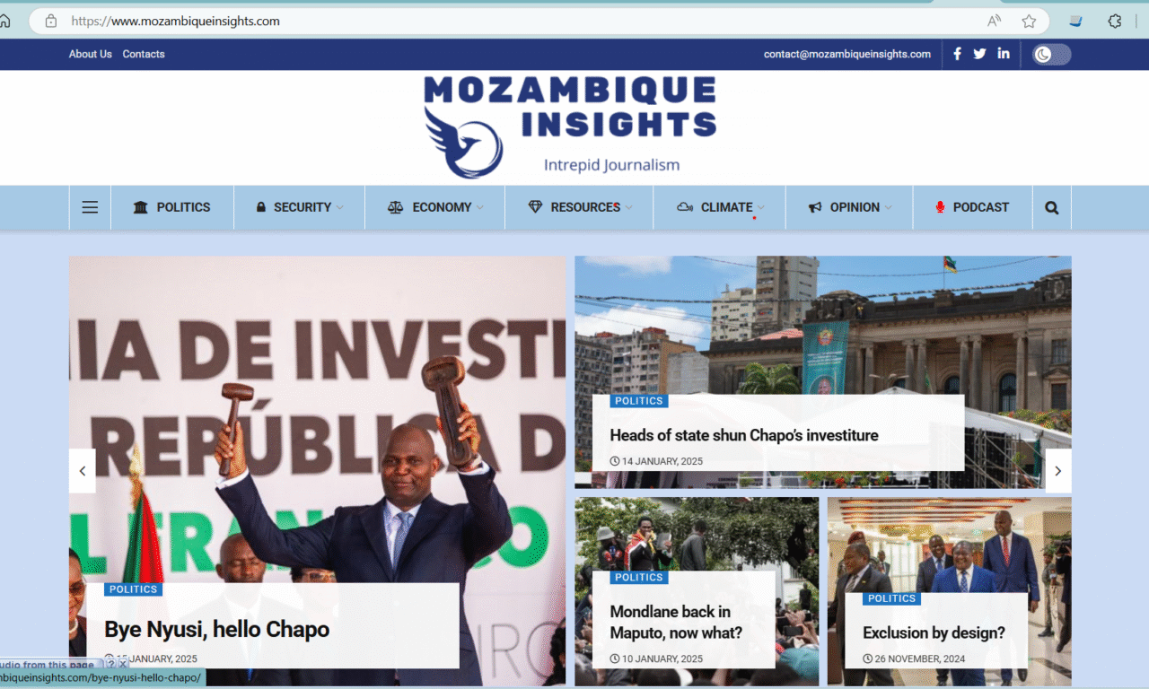 Desenvolvimento do Site do Mozambique Insights