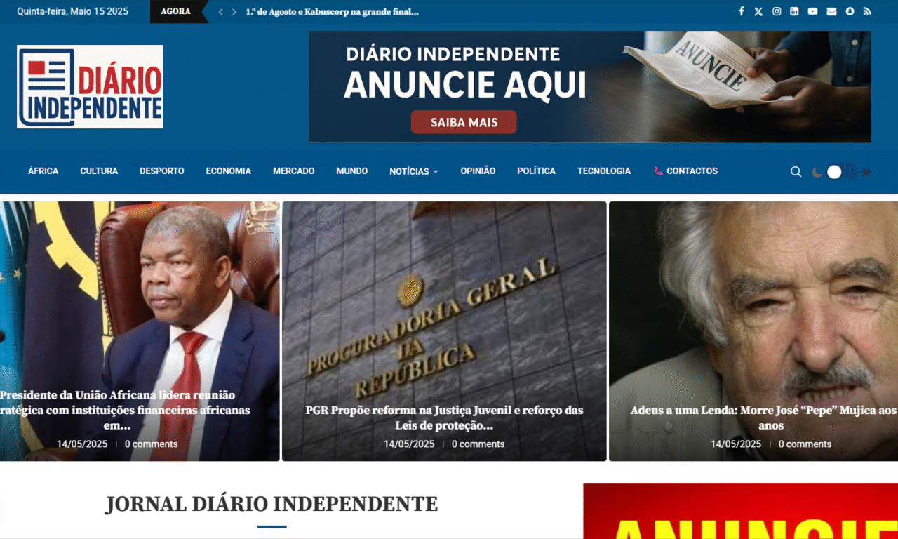 Angola – Atualização e Identidade Visual do site Diário Independente